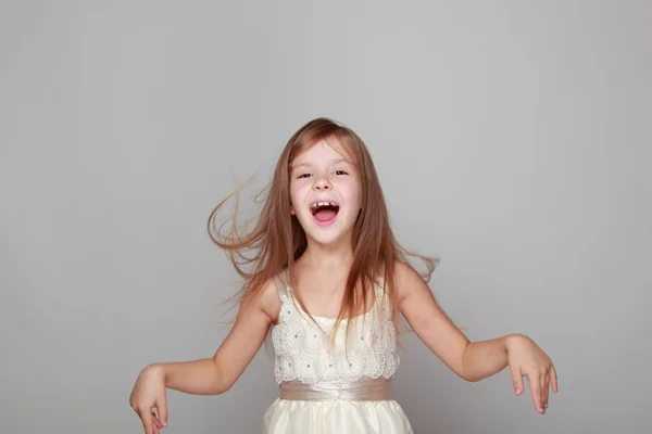 Cute little girl in dress — Stock Photo, Image