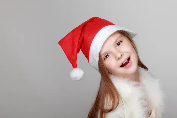 Dziewczyna w Santa kapelusz — Zdjęcie stockowe