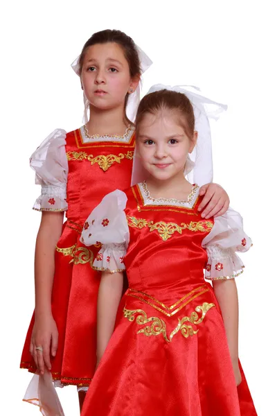 Дівчата в російських національних костюмах — стокове фото