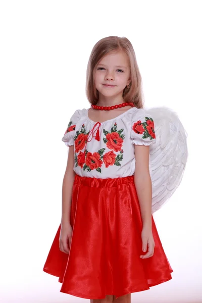 Malá holčička v ukrajinské národní kroj — Stock fotografie