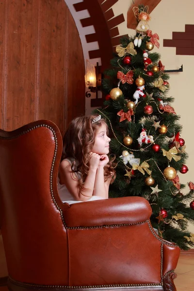 Princesa cerca del árbol de pieles — Foto de Stock