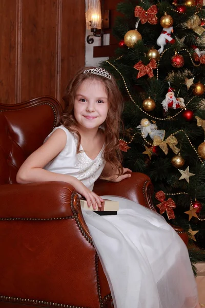 Princess near the fur-tree — Stock Photo, Image