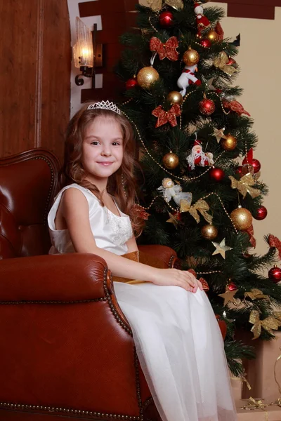 Princess near the fur-tree — Stock Photo, Image