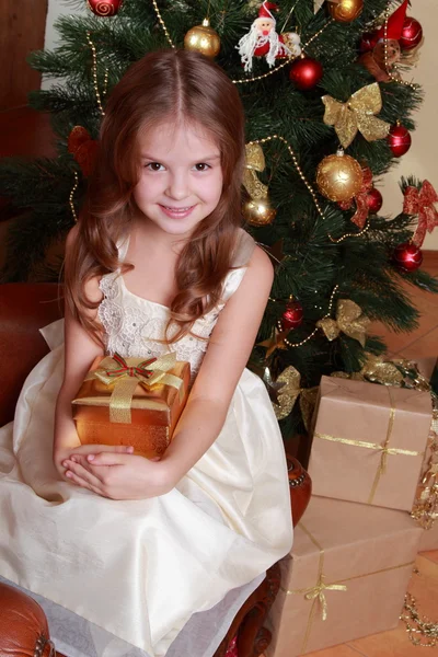 Beautiful princess near the fur-tree — Stock Photo, Image