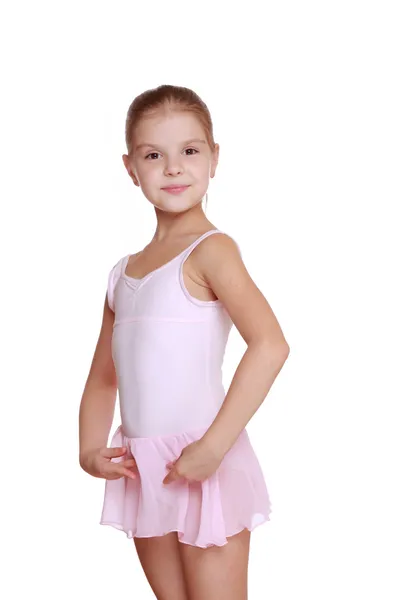 Маленькая девочка в костюме балерины — стоковое фото