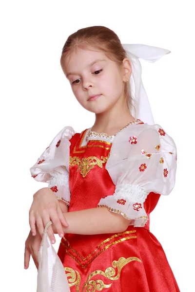 Flicka i ryska nationella kostym — Stockfoto