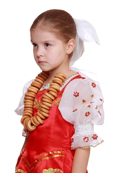 Girl in Russian national suit — Stock Photo, Image