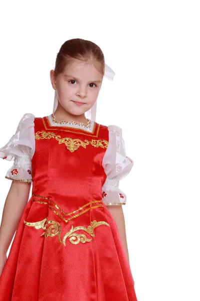 Dziewczyna w rosyjskiej Narodowej komplet — Zdjęcie stockowe