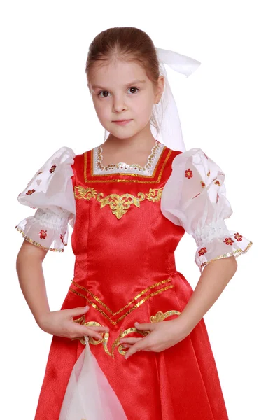 Flicka dansa i ryska nationella kostym — Stockfoto