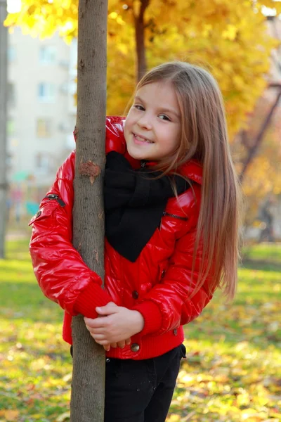 Ragazza nel parco di autunno — Foto Stock