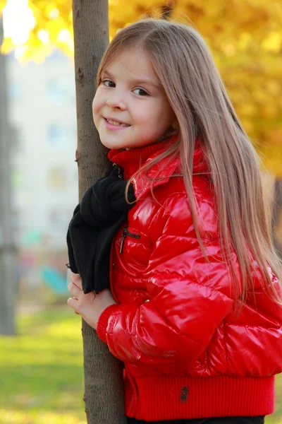 Meisje in de herfst park — Stockfoto