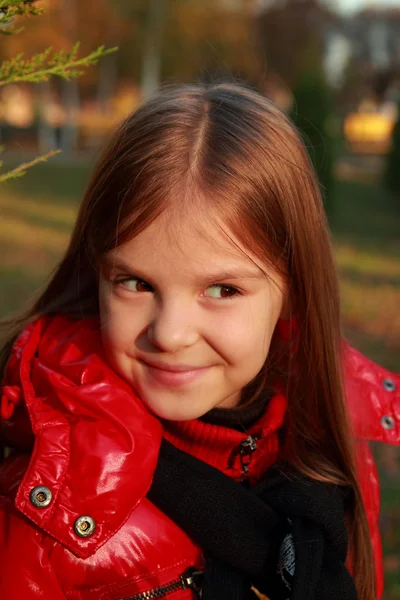 Little girl at october month — Stock Photo, Image