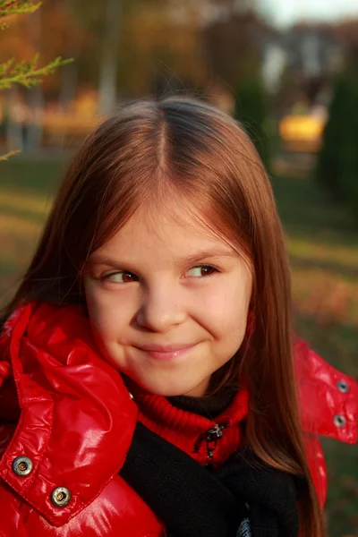 Little girl at october month — Stock Photo, Image