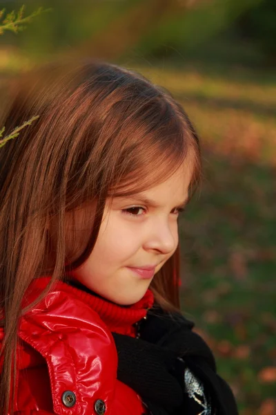 Little girl at october month — Stock Photo, Image