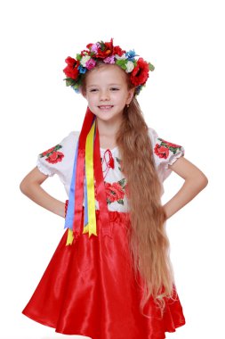 kız Ukrayna ulusal kostüm