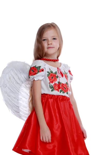 Pequeno anjo em traje ucraniano — Fotografia de Stock