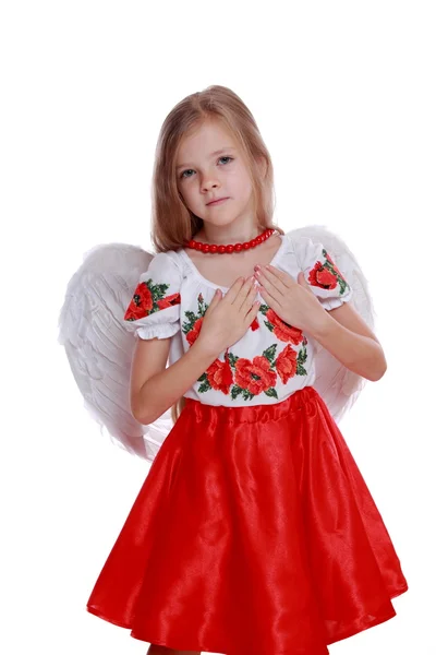 Little angel in Ukrainian costume — Stock Photo, Image