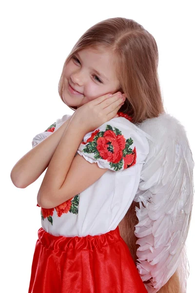 Маленький ангел в украинском костюме — стоковое фото