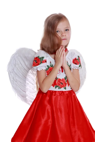 Pequeno anjo em traje ucraniano — Fotografia de Stock