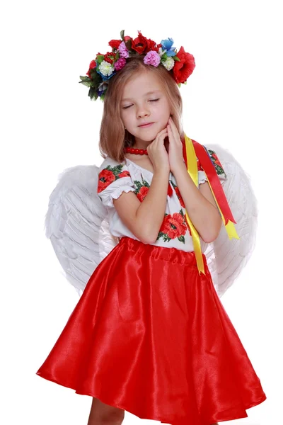 Little angel in Ukrainian costume — Stock Photo, Image