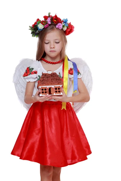 Dziewczyna w garnitur ukraińskiej narodowej — Zdjęcie stockowe