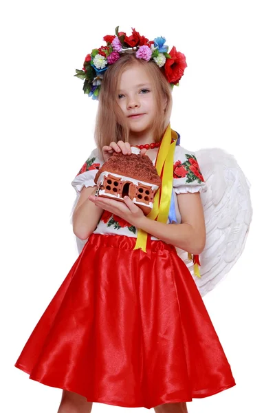 Girl in a national Ukrainian suit — Stock Photo, Image