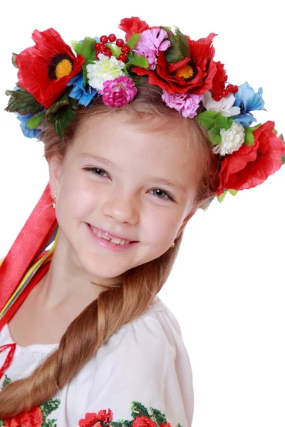 Kız Ukrayna ulusal kostüm — Stok fotoğraf