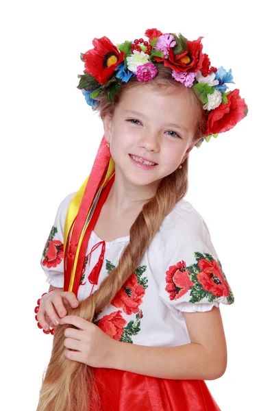 Girl in a Ukrainian national costume — Stock Photo, Image