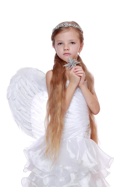 Pequeno anjo no fundo branco — Fotografia de Stock