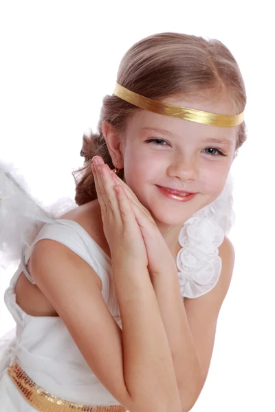 Angel krásná roztomilá dívka — Stock fotografie