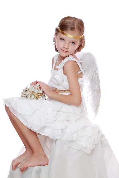 Pequeno anjo em vestido lindo — Fotografia de Stock