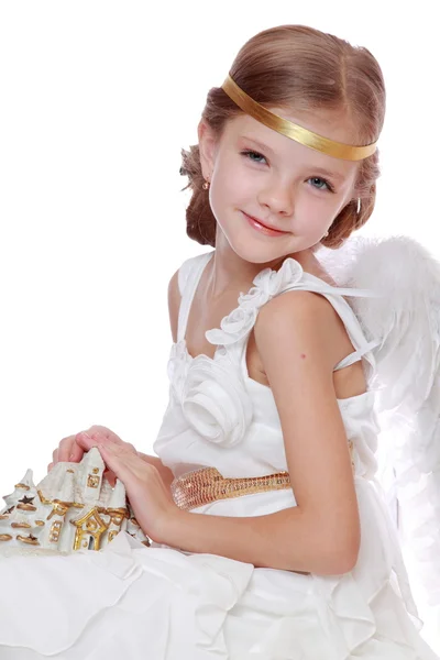 Pequeno anjo em vestido lindo — Fotografia de Stock