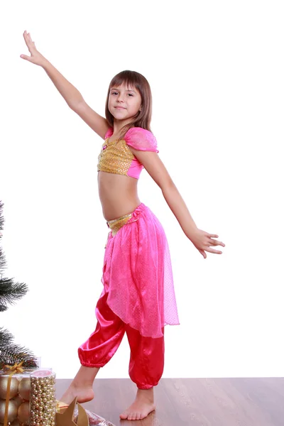 Ballerino del ventre a Natale — Foto Stock