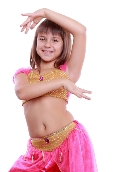 Arapça-pembe elbise giymiş dansöz