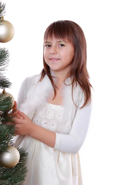 Pretty girl in santa hat — Stock Photo, Image