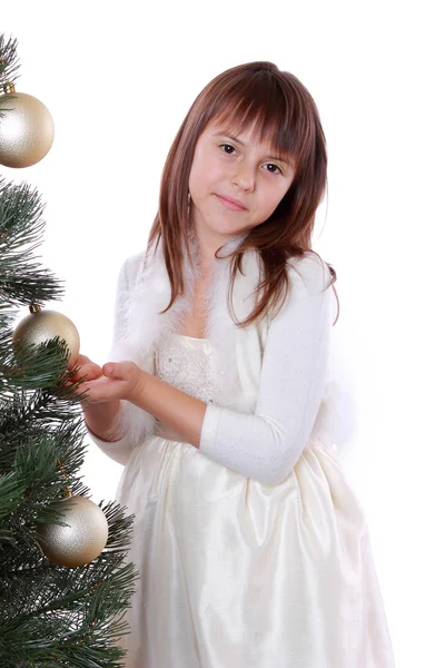 Pretty girl in santa hat Royalty Free Stock Photos