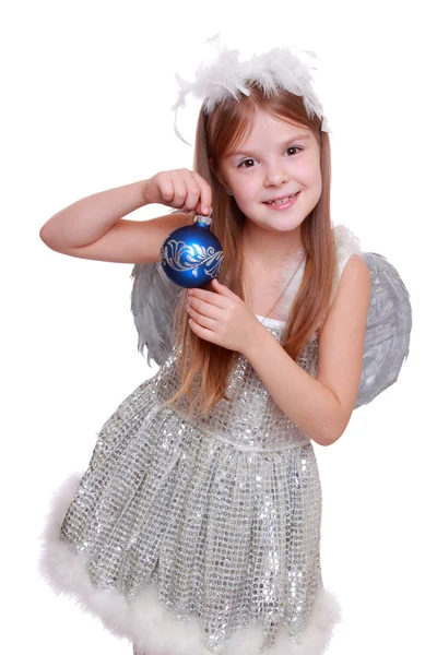 Ангел з синій куля декоративні — стокове фото