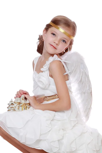 Маленький ангел в прекрасном платье — стоковое фото