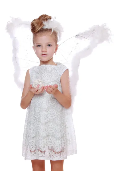 Little angel on Christmas — Stock Photo, Image