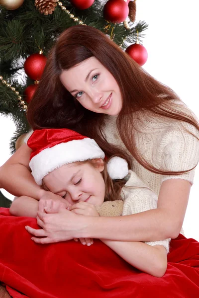 Krásný rodinný portrét na Vánoce — Stock fotografie