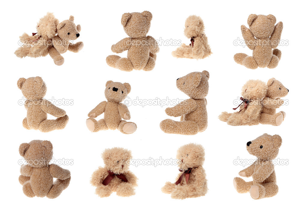 Lovely teddy bear isolated over white