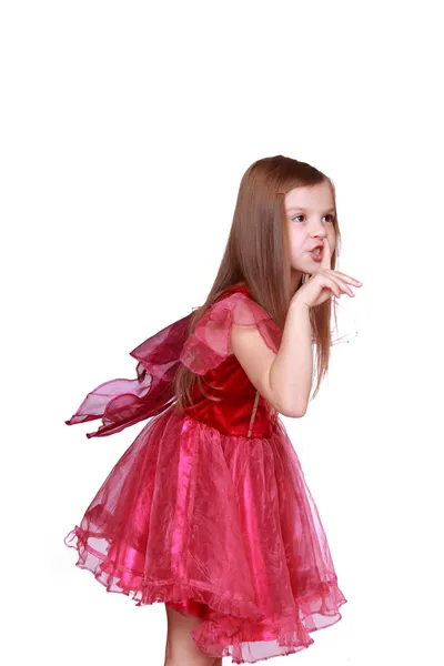 Bambina vestita con un costume da farfalla — Foto Stock