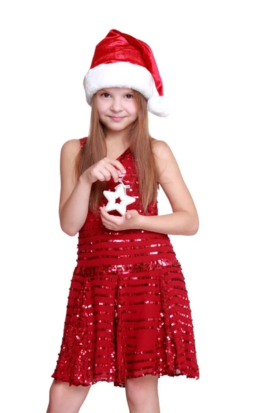 Child holding little white star — Stock Photo, Image