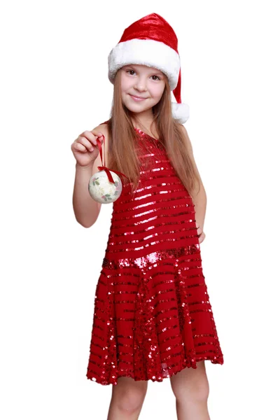 Little Santa girl — Stock Photo, Image