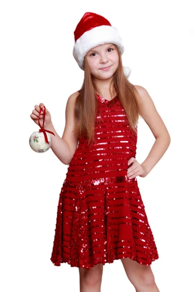 Little Santa girl — Stock Photo, Image