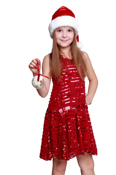 Little Santa girl — Stock Photo, Image