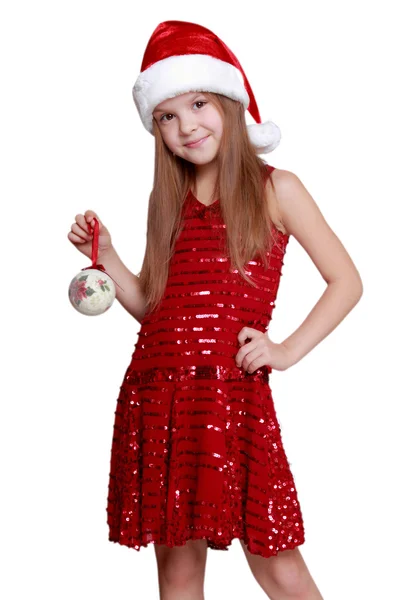 Little Santa girl — Stock Photo, Image