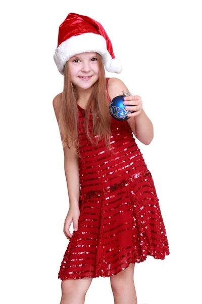 Little girl holding christmas ball Stock Picture