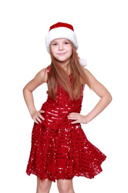 süslü Kırmızı elbiseli kız