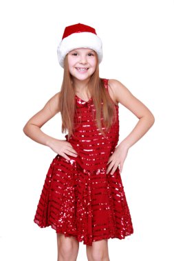 süslü Kırmızı elbiseli kız